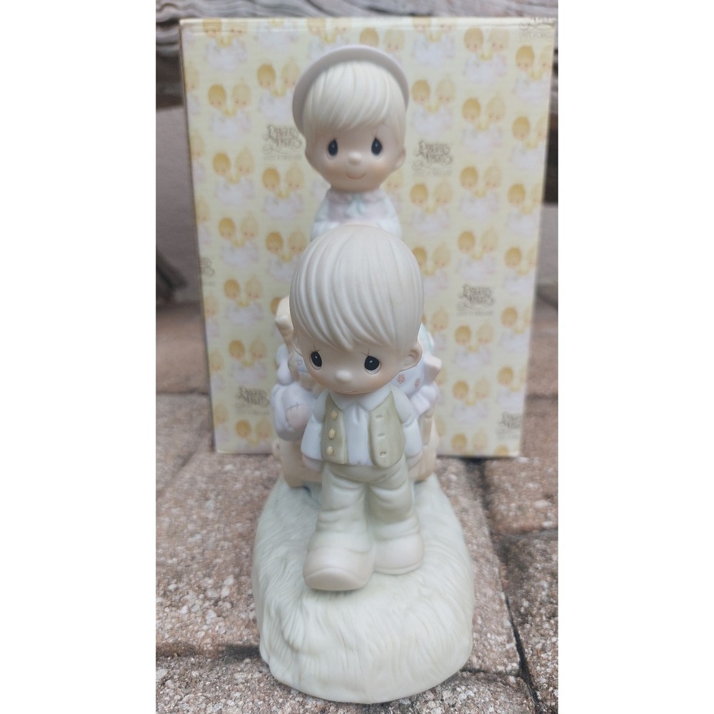 Precious Moments Walking By Faith Figurine E-3117 Enesco w/ Box + Paperwork